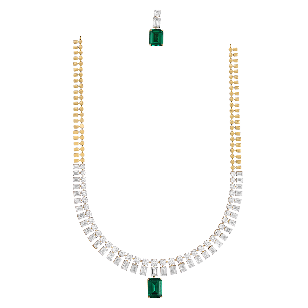 Emerald Empress Diamond Necklace Set