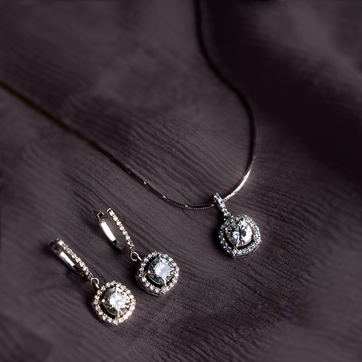 Cushion Cut Pendant Set