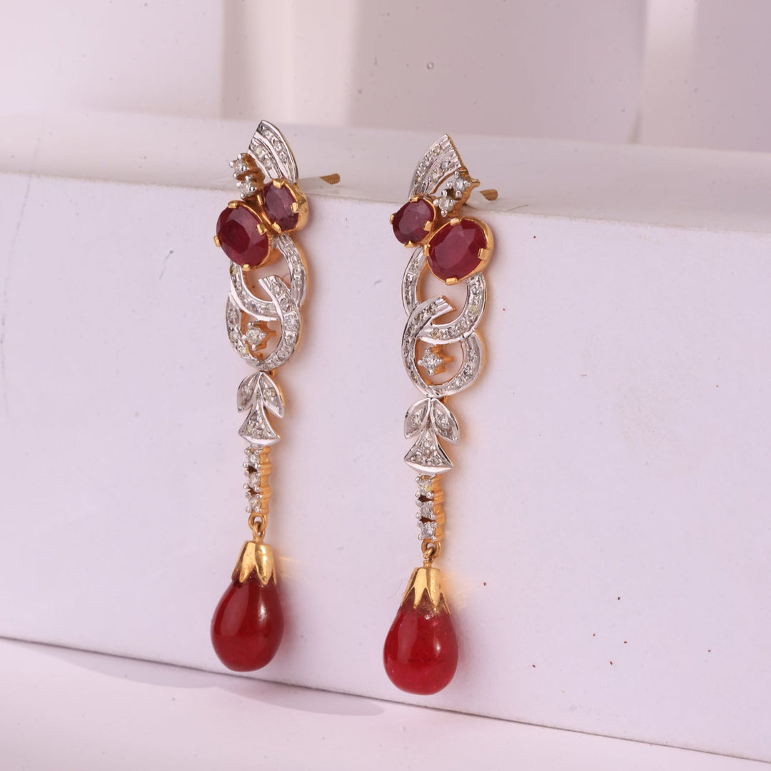 Ruby and Diamond Danglers