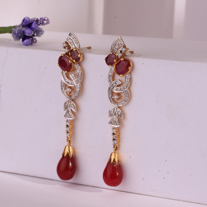 Ruby and Diamond Danglers