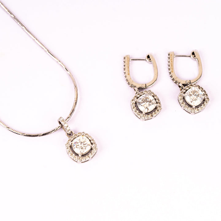 Cushion Cut Pendant Set
