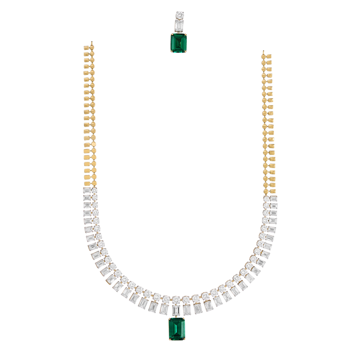 Emerald Empress Diamond Necklace Set