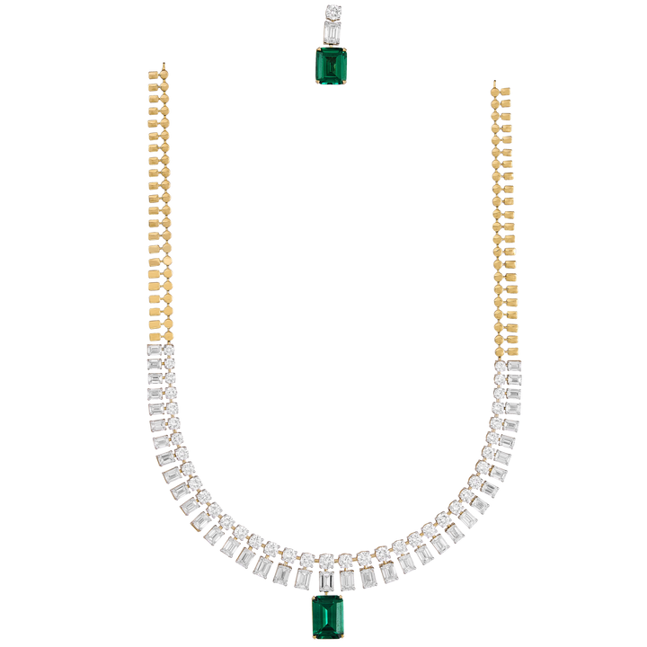 Emerald Empress Diamond Necklace Set