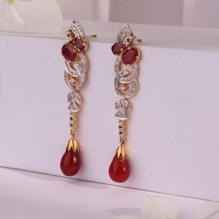 Ruby and Diamond Danglers
