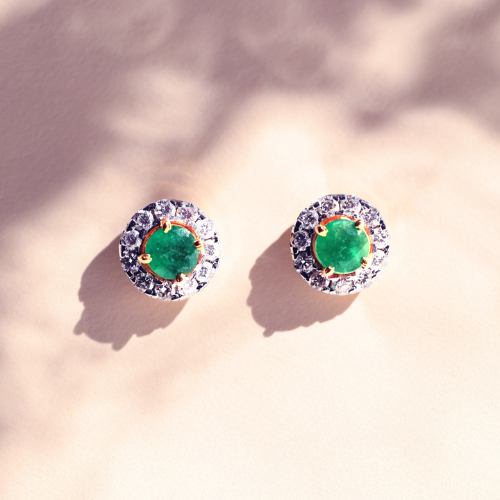 Emerald Halo Studs