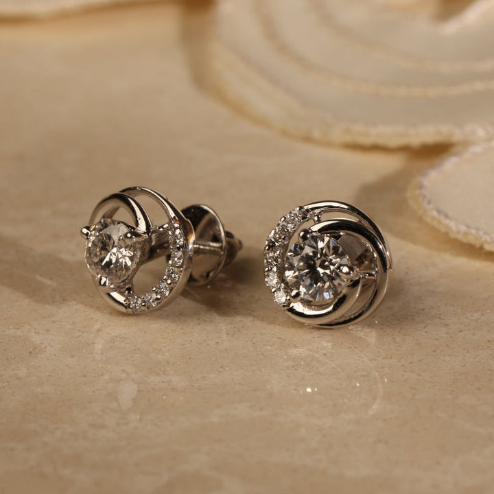 50 Cent Solitaire Studs with a Twist