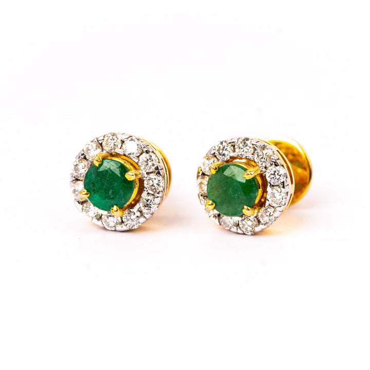 Emerald Halo Studs