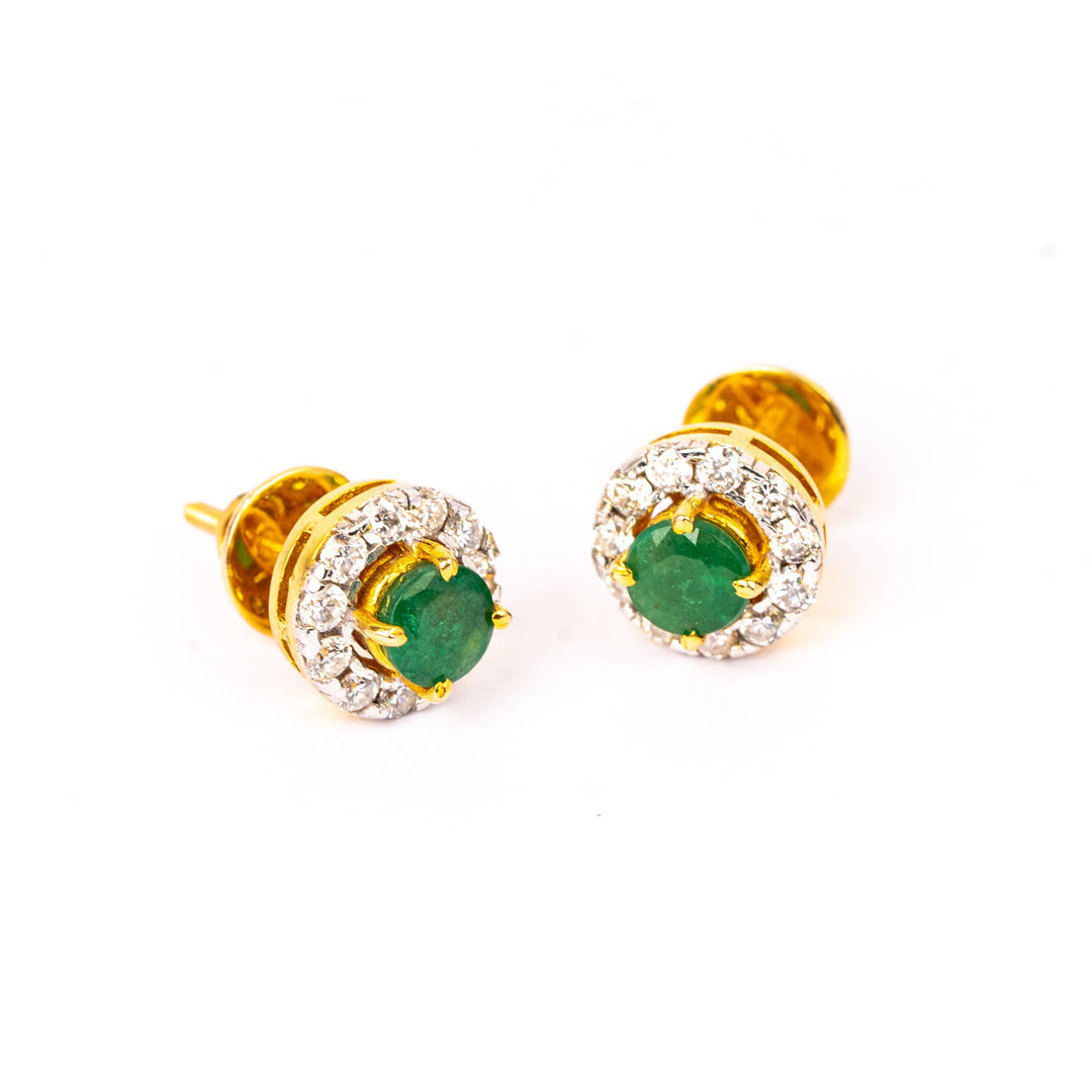 Emerald Halo Studs