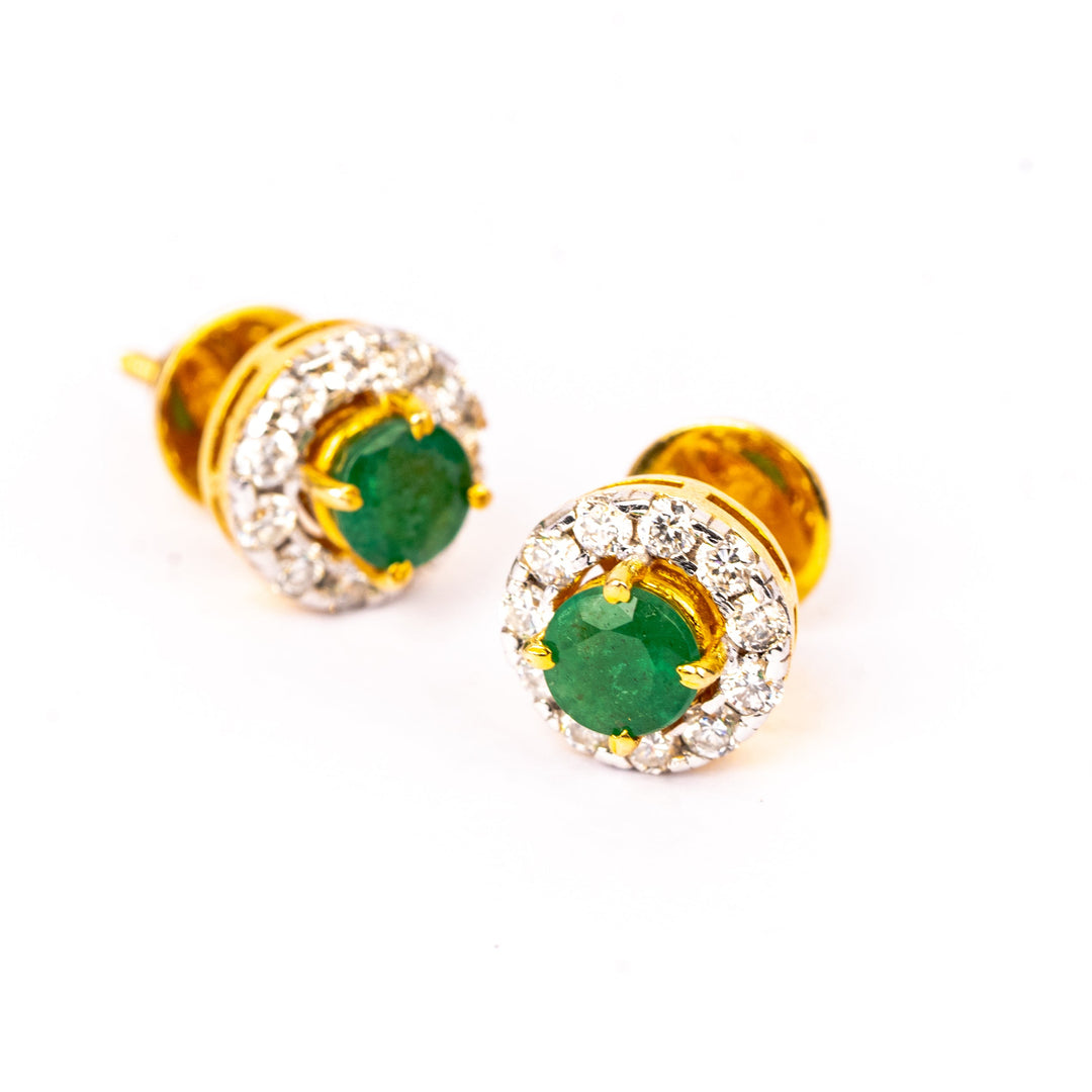 Emerald Halo Studs