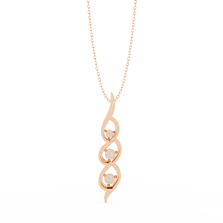 Triple diamond swirl pendant necklace